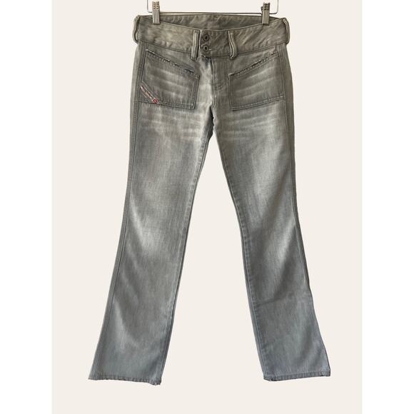 Diesel Gray Low Rise Straight Leg Denim Jeans Size 25 - Picture 1 of 8